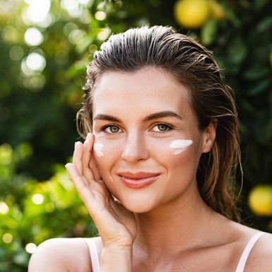 Žena nanosi kremu