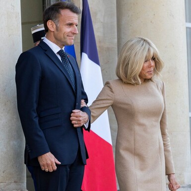 Brigitte Macron u bež haljini