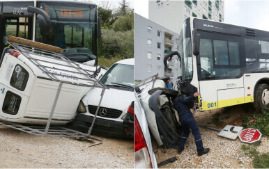 Autobus otklizao na parkiralištu
