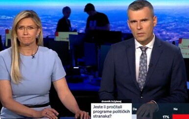 Voditelji Dnevnika Nove TV, Romina Knežić i Petar Pereža