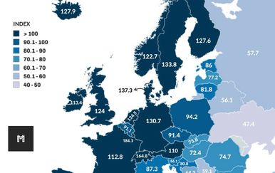 Objavljeni podaci o kupovnoj moći u Europi