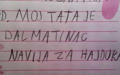 "Moj tata je Dalmatinac": Domaća zadaća nasmijala roditelje, pogledajte što je klinac napisao