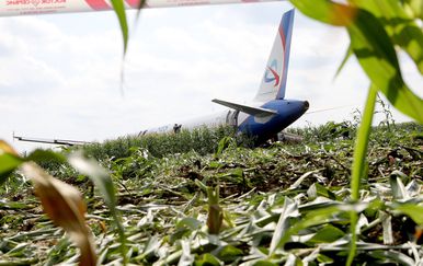Avion Ural Airlinesa prinudno sletio u polje (Foto: AFP) - 4