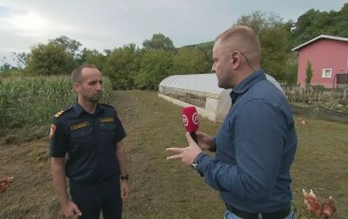 Željko Barun, zapovjednik JVP Zaprešić i Ivan Čorkalo, reporter Dnevnika Nove TV