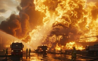 Zbog požara u tvornici klora za bazee stanovnicima malog grada savjetuje se da ne izlaze