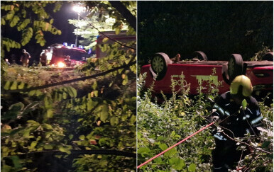 FOTO Drama u Zagrebu: Vozač automobilom sletio u provaliju, intervenirali vatrogasci