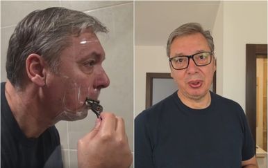 Vučić objavio video, pokazao pratiteljima kako se brije: "Bio sam primoran gledati RTS ovdje"