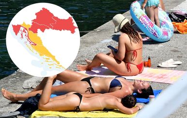 Oglašeno upozorenje zbog velike vrućine, pola je Hrvatske u crvenom