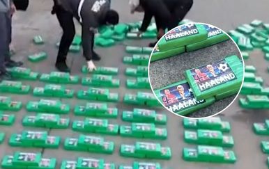 Haalandovo lice utisnuto na stotinama zaplijenjenih paketa kokaina