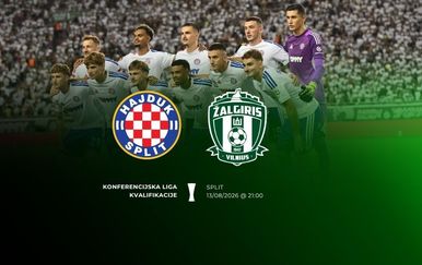 HAJDUK - ŽALGIRIS (21:00): Bijeli na Poljudu brane veliku prednost iz Litve