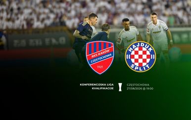 UŽIVO Prijenos utakmice Rakow - Hajduk, play-off Konferencijske lige