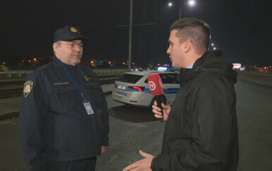 Domagoj Mikić, novinar Nove TV i Tihomir Drobec, služba prometne policije PU Zagrebačke