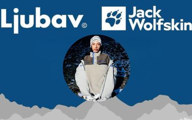 kolekcija i suradnja brendova jack wolfskin i LJUBAV na zimskoj odjeći sa slikom modela