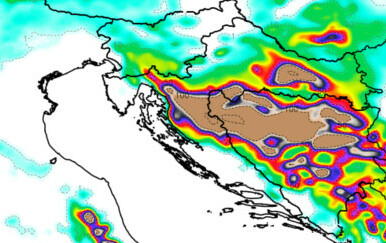 Karta koja prikazuje gdje će pasti snijeg dd 25. prosinca