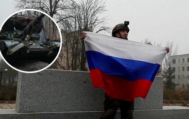 Ukrajinski tenk i ruski vojnik