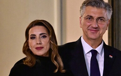 Andrej Plenković i Ana Maslać Plenković na večeri kod Emmanuela Macrona