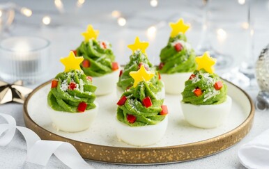 Punjena jaja božićna drvca recept