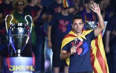 Xavi na proslavi osvajanja Lige prvaka 2015. (Foto: AFP)