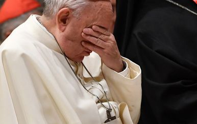 Papa Franjo na konferenciji (Foto: AFP)