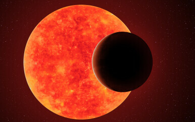 Egzoplanet u orbiti oko crvenog patuljka, ilustracija