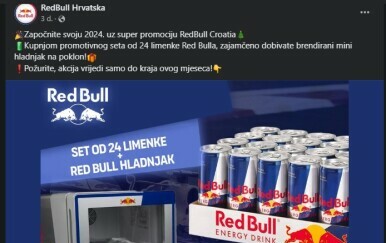 Lažan oglas stranice koja se predstavlja kao Red Bull