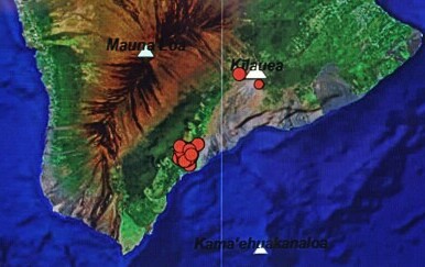 Epicentar potresa na Havajima