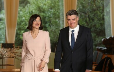 Sanja Musić Milanović i Zoran Milanović na inauguraciji 2020.