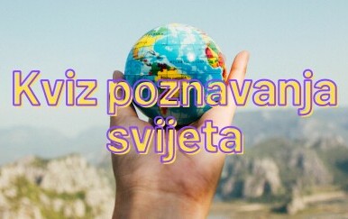 Mali globus u ruci uz naslov kviza a