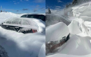 Jak vjetar i snježni nanosi u Sloveniji