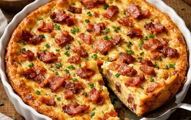 Sir i slanina u oblaku mekog tijesta: Francuski recept za brzinsku sočnu pitu