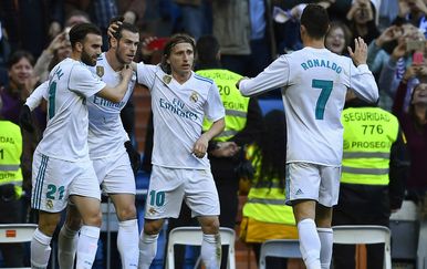 Borja Mayoral, Luka Modrić, Gareth Bale i Cristiano Ronaldo (Foto: AFP)