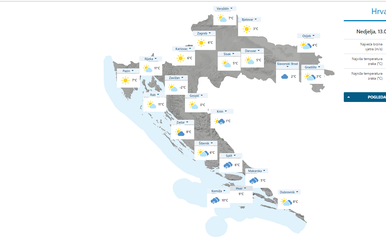 Trenutna prognoza DHMZ-a (Foto: Screenshot)