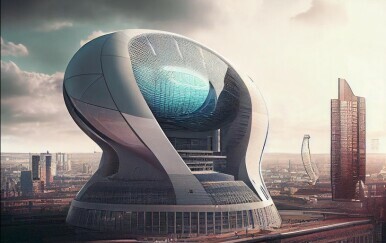 Futuristički prikaz stadiona uz pomoć AI alata