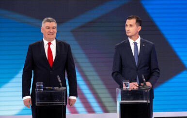 Zoran Milanović i Dragan Primorac tijekom sučeljavanja uoči prvog kruga predsjedničkih izbora