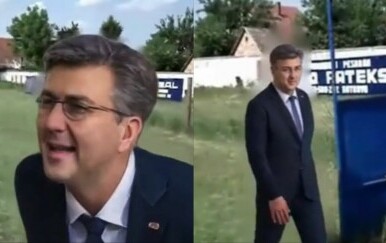 Andrej Plenković u ulozi nogometnog trenera kako se dere Dragane