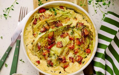 Gratinirani kupus s pancetom i sirom recept