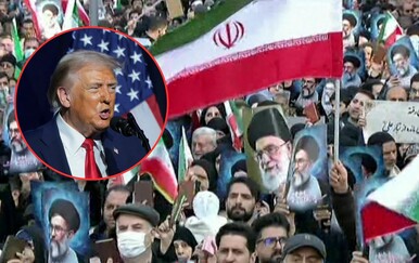 Donald Trump i prorežimski prosvjednici u Iranu, ilustracija