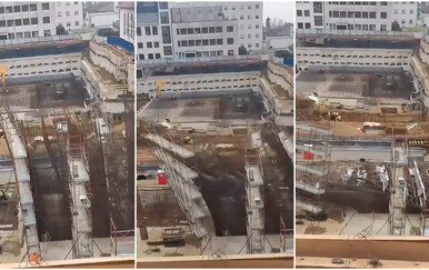 VIDEO Urušila se velika skela na gradilištu KBC-a: Radnik bježao da si spasi život