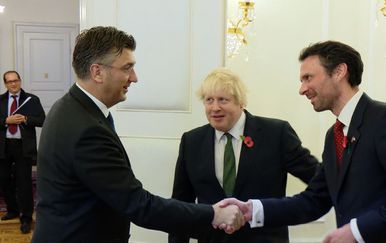 Boris Johnson u društvu premijera Andreja Plenkovića (Foto: Dnevnik.hr)