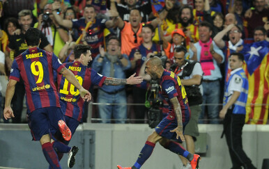 Dani Alves, Lionel Messi i Luis Suarez