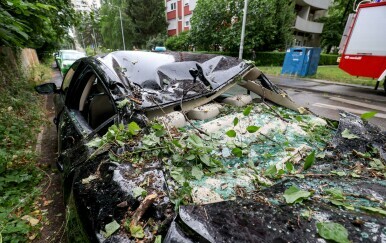 Nevrijeme pogodilo Zagreb, vjetar rušio drveće na automobile