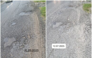 Oštećenja na cesti u Oroslavju