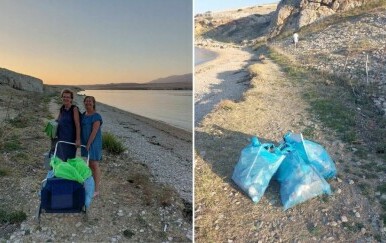 Prijateljice iz Slovenije očistile plažu na Pagu - 8