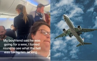 Muškarac u avionu i zrakoplov u letu