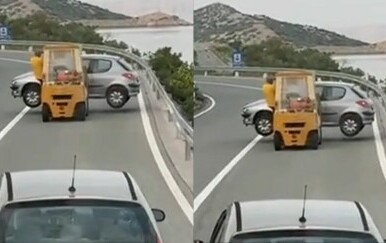 Ovog ima samo kod nas! Pogledajte kako se prevozi auto u okolici Senja