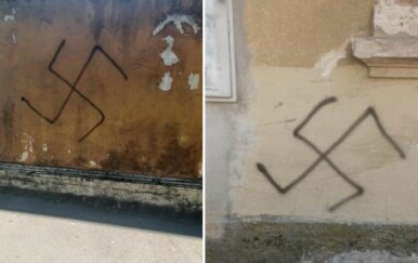 Na zgradama u Bjelovaru osvanuli kukasti križevi