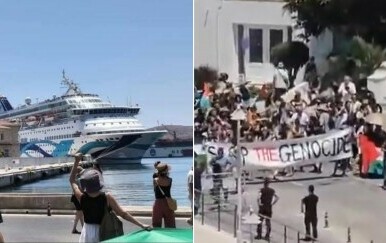 Prosvjednici protiv genocida u Gazi blokirali iskrcavanje izraelskog kruzera
