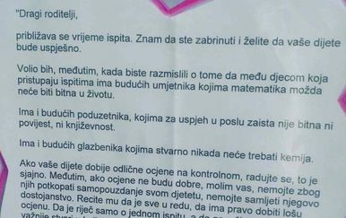 Jedan ravnatelj škole napisao je pismo roditeljima koje je postalo viralno