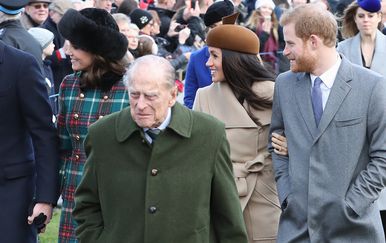 Princ Philip, princ Harry i Meghan Markle (Foto: Getty Images)