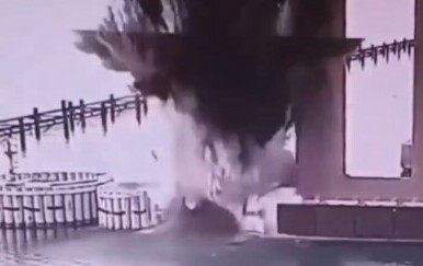 Prizor detonacije na Krimskom mostu
